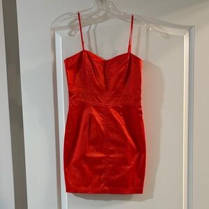 SEXY red satin mini dress with side zipper! Perfect for Valentine’s!